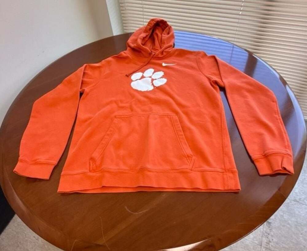 Nike Clemson Tigers Paw Logo Club Fleece Hoodie Orange Size M
